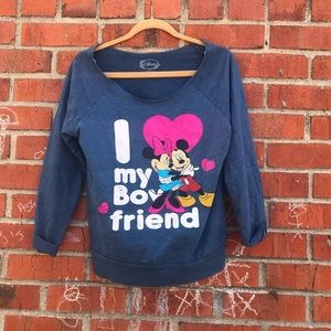 I love my boyfriend Mickey and Minnie shirt!